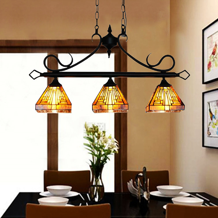 Tiffany Three Lamps Retro Color European Style Chandelier